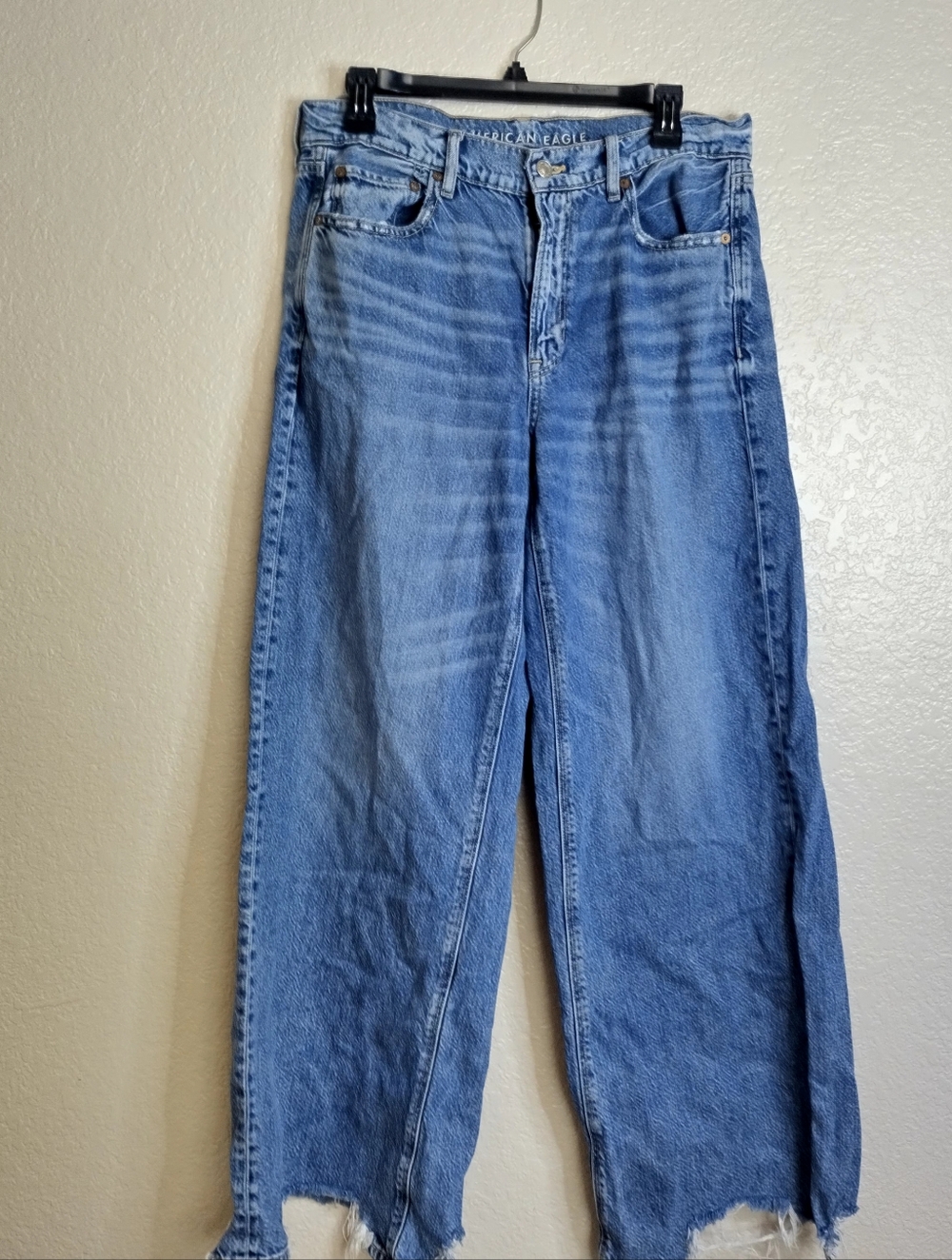 American Eagle Super High Rise Baggy Wide Leg Jeans Sz 10